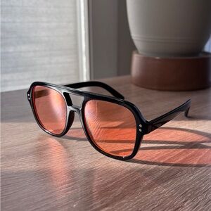 Black Sunglasses with Pink / Red  Lenses
